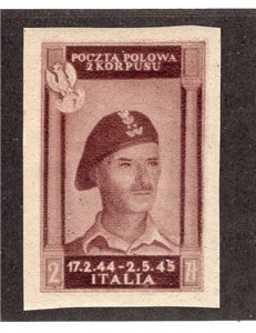 Corpo Polacco 1946 Vittorie polacche n° 1/4. Cat. € 45 (**)