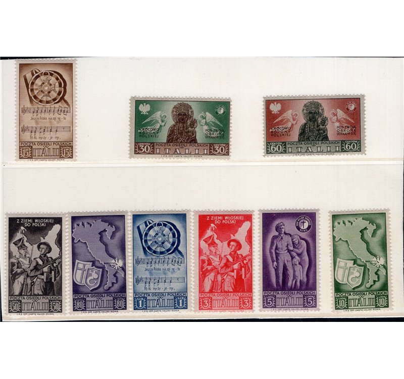 Corpo Polacco 1946 Generale Anders 2 z. bruno lillaceo n° 13A. Cat. € 110 (**)