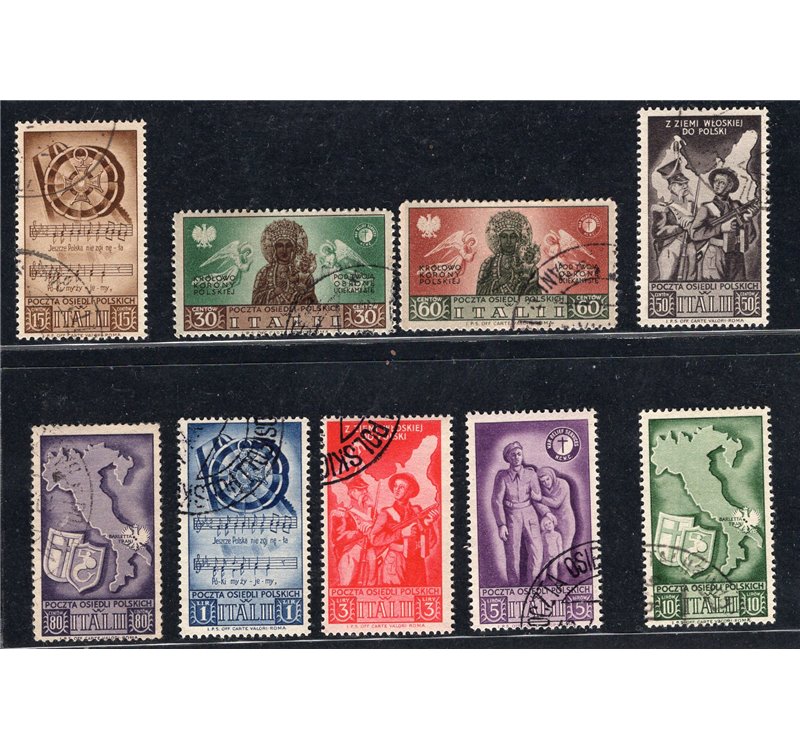 Corpo Polacco 1946 Soccorso di guerra serie n° 18/26. Cat. € 80 (U)