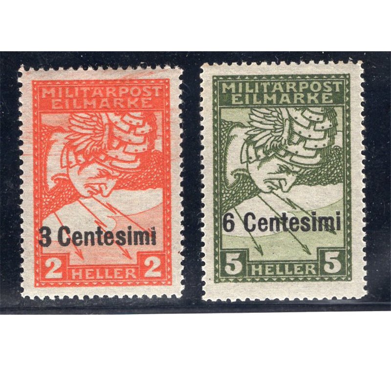 Occup. Austriaca Friuli Veneto 1918 Posta da campo soprast. serie n° 20/23. Cat. € 350 (*)