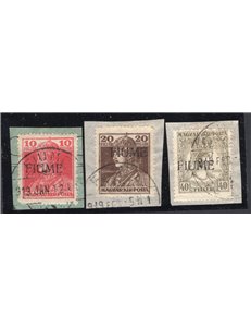 Fiume 1918/19 Beneficenza soprast. a macchina serie n° 1A/3. Cat. € 40 (U)