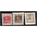 Fiume 1918/19 Beneficenza soprast. a macchina serie n° 1A/3. Cat. € 40 (U)