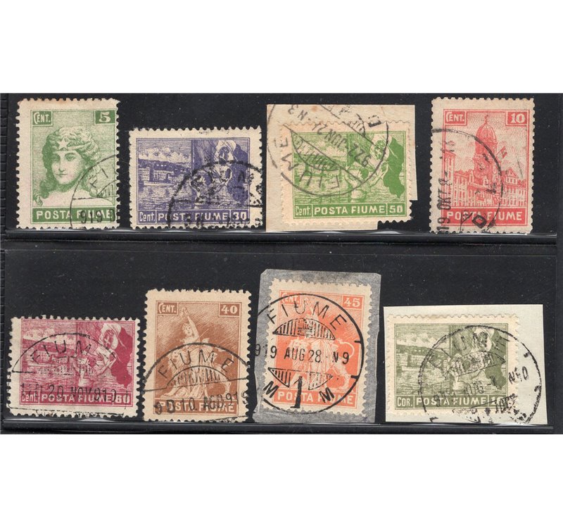 Terre Redente Fiume 1919 Allegorie e vedute serie n° 32/48. Cat. € 300 (U)