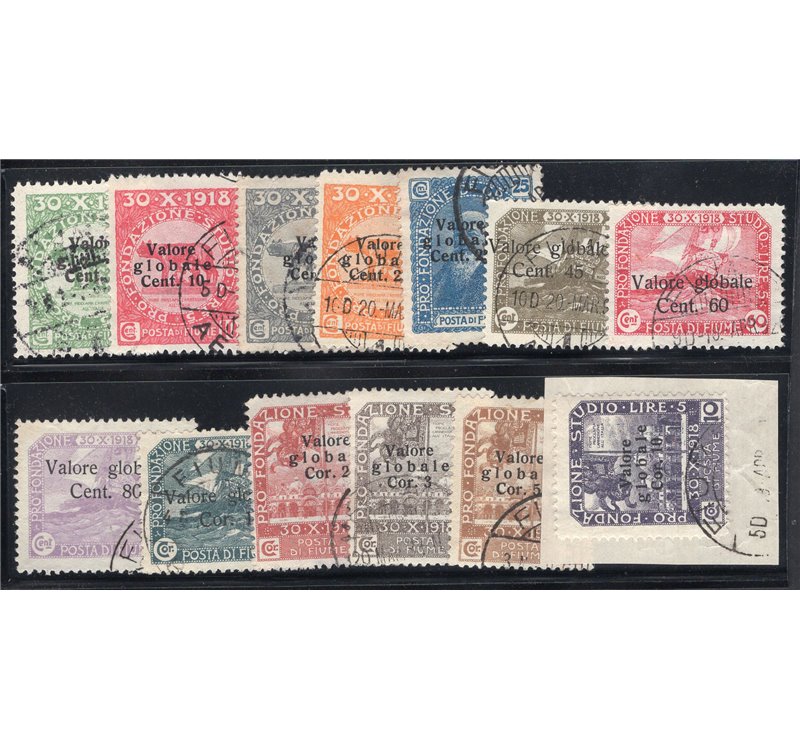 Terre Redente Fiume 1919 Fondazione studio soprast. serie n° 88/98. Cat. € 70 (U)
