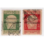Terre Redente Fiume 1921 D'Annunzio 10 c. carminio vivo senza trattino in basso n° 176. Cat. € 600 (U)