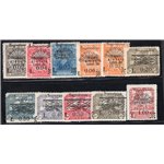 Terre Redente Fiume 1918/19 Segnatasse soprast. a macchina ed a mano serie n° 4/12. Cat. € 488 (*)
