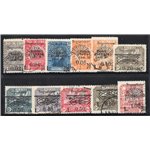 Terre Redente Fiume 1918/19 Segnatasse soprast. a macchina ed a mano serie n° 4/12. Cat. € 342 (U)