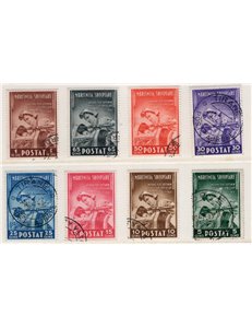 Occup. Italiane Albania 1943 - Pro opere antitubercolari serie n° 38/45. Cat. € 100