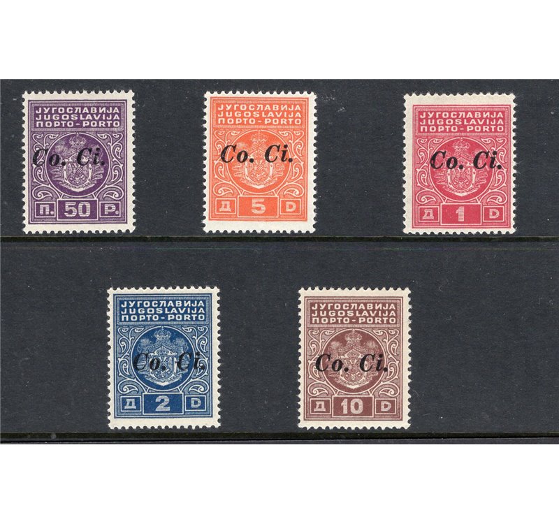 Occup. Italiane Lubiana 1941 Francobolli di Jugoslavia soprast. n° 35/38. Cat. € 200 (**)