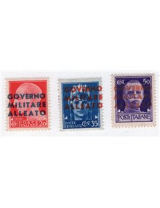 Occupaz. Anglo-Americana Sicilia 1943 Serie n° 1/9. Cat. € 65 (U)