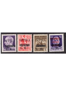 Occup. Jugoslava Istria 1945 Soprast. nuovi valori serie n° 37/40. Cat. € 140 (**)