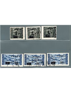 Occup. Jugoslava Istria e Litorale Sloveno 1946 Soprast. "PORTO" serie n° 14/19. Cat. € 200 (**)