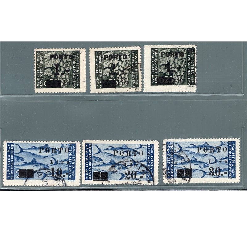 Occup. Jugoslava Istria e Litorale Sloveno 1946 Soprast. "PORTO" serie n° 14/19. Cat. € 200 (**)