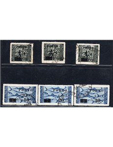 Occup. Jugoslava Istria e Litorale Sloveno 1946 Soprast. "PORTO" serie n° 14/19. Cat. € 220 (U)