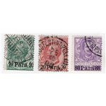Uffici Postali all'Estero Levante Albania 1903 serie n° 10/12. Cat. € 70 (U)