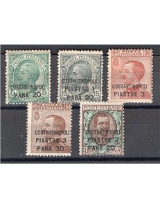 Uffici Postali all'Estero Levante Costantinopoli 1921/22 soprast. nuovi val. serie n° 33/40. Cat. € 135 (U)