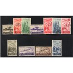 A.O.I. 1938 Bilinnenario Augusto serie 21/26 + P.A. 14/15. Cat. € 35 (U)