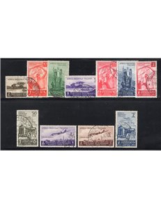 A.O.I. 1938 Triennale d'oltremare serie n° 27/33 + P.A. 16/19. Cat. € 150 (U)