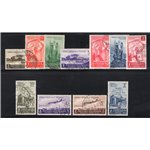 A.O.I. 1938 Triennale d'oltremare serie n° 27/33 + P.A. 16/19. Cat. € 150 (U)