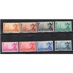 A.O.I. 1938 Triennale d'oltremare serie n° 27/33 + P.A. 16/19. Cat. € 140 (**)