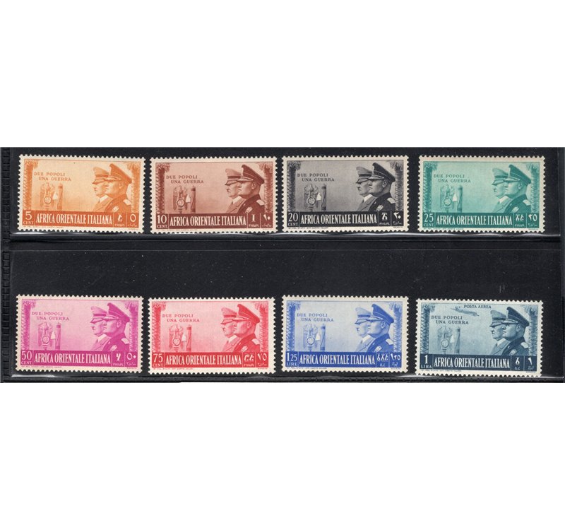 A.O.I. 1941 Fratellanza italo tedesc, serie n° 34/40 + P.A. 21. Cat. € 200 (**)