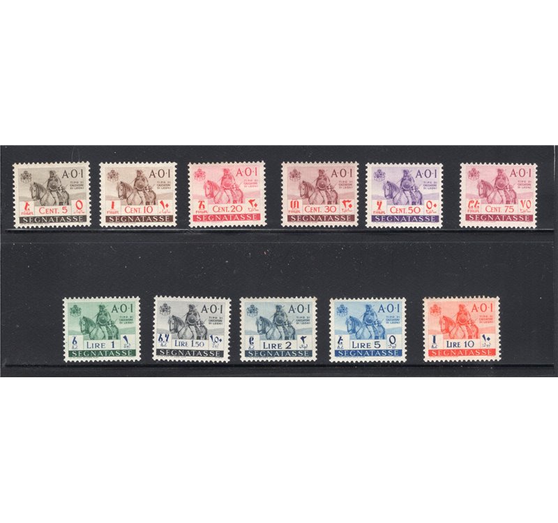 A.O.I. 1942 Segnatasse cacciatore di leoni a cavallo serie n° 14/24. Cat. € 100 (**)