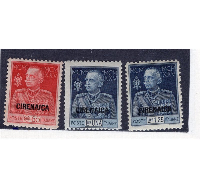 Cirenaica 1925 Anno Santo serie n° 17/22. Cat. € 100 (**)