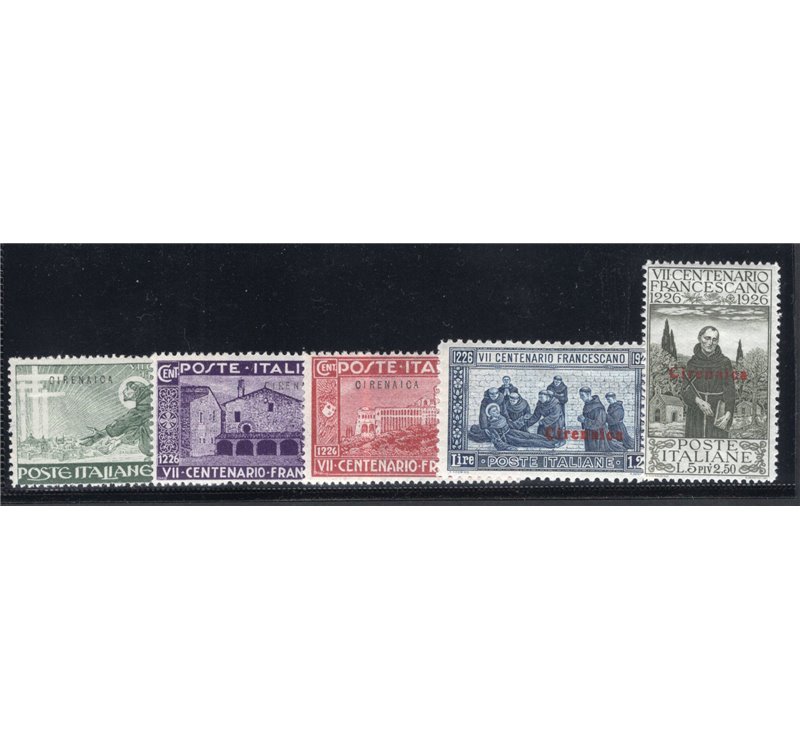 Cirenaica 1925/26 Giubileo dent. 11 serie n° 23/25. Cat. € 45 (**)