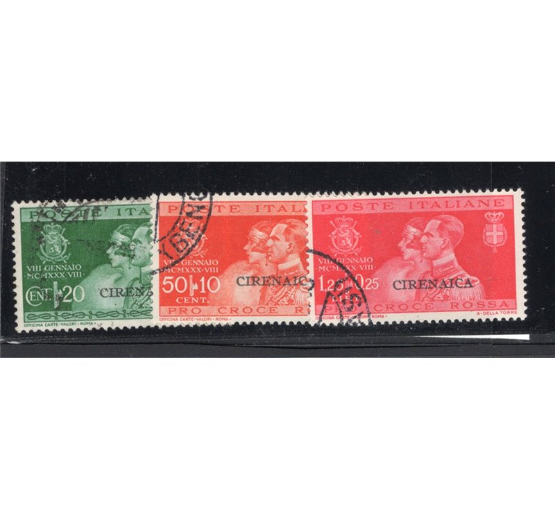 Cirenaica 1929 Montecassino serie n° 53/59. Cat. € 375 (U)