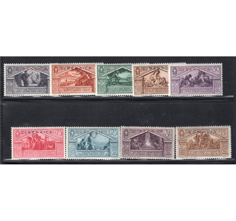 Cirenaica 1930 Pro Istituto Coloniale Agricolo serie n° 72/76. Cat. € 165 (**)