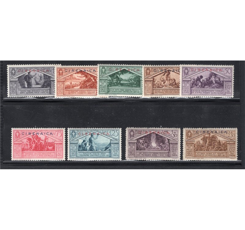 Cirenaica 1930 Virgilio serie n° 77/85. Cat. € 75 (**)