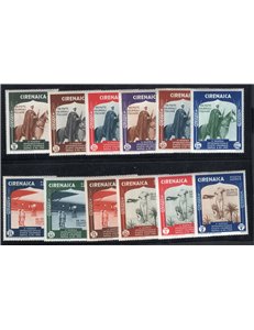 Cirenaica 1934 Mostra Coloniale serie n° 93/98 + P.A. 24/29. Cat. € 330 (**)