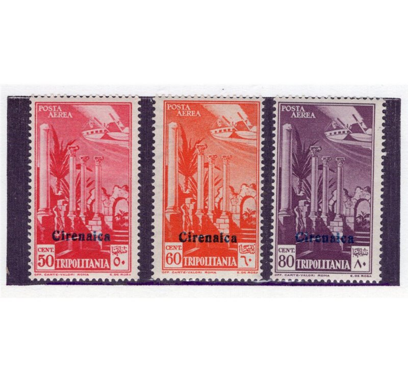 Cirenaica 1934 Mostra Coloniale serie n° 93/98 + P.A. 24/29. Cat. € 330 (**)