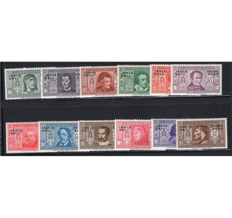 Egeo 1932 Dante serie n° 44/55 + P.A. 8/13. Cat. € 170 (**)
