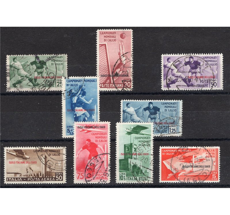 Egeo 1932 Dante serie n° 44/55 + P.A. 8/13. Cat. € 360 (U)