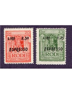 Egeo Occup. Tedesca 1944 Espressi serie n° 5/6. Cat. € 20 (**)