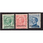 Eritrea 1908/9 Soprast. serie n° 31/33. Cat. € 30 (**)