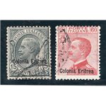 Eritrea 1916 Soggetti africani serie n° 45/46. Cat. € 25 (U)