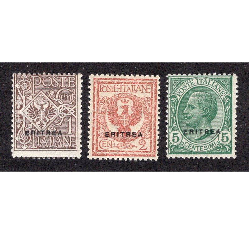 Eritrea 1922 Leoni ed elefanti soprast. serie n° 54/60. Cat. € 250 (**)