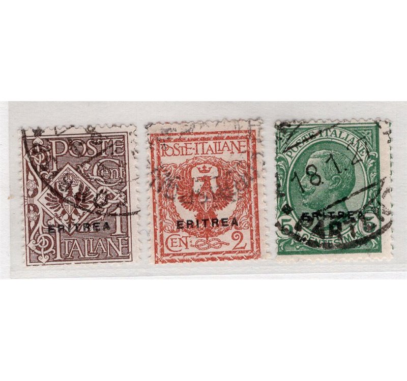 Eritrea 1922 Leoni ed elefanti soprast. serie n° 54/60. Cat. € 100 (U)