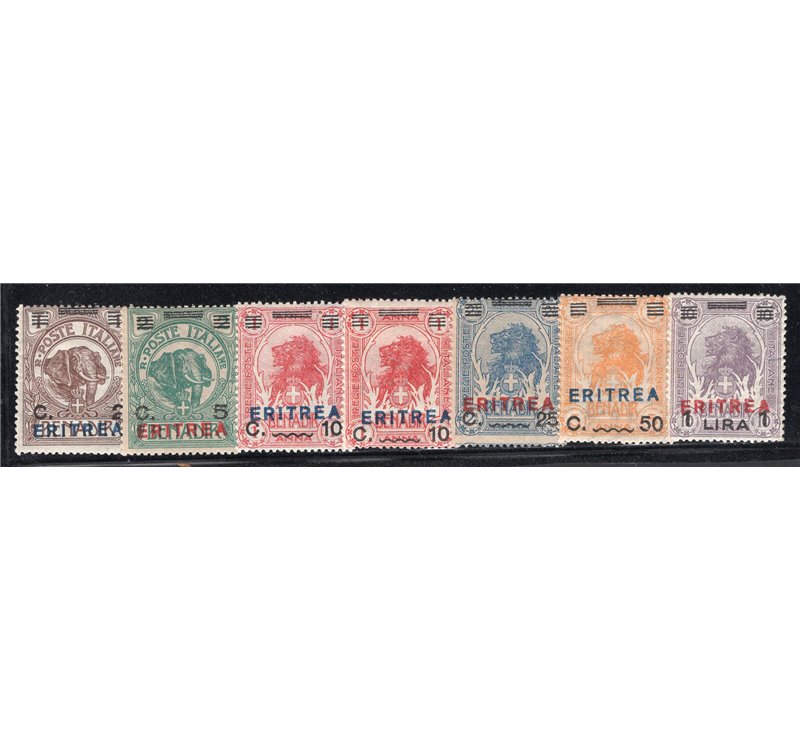 Eritrea 1924 Soprast. serie n° 77/79. Cat. € 100 (**)