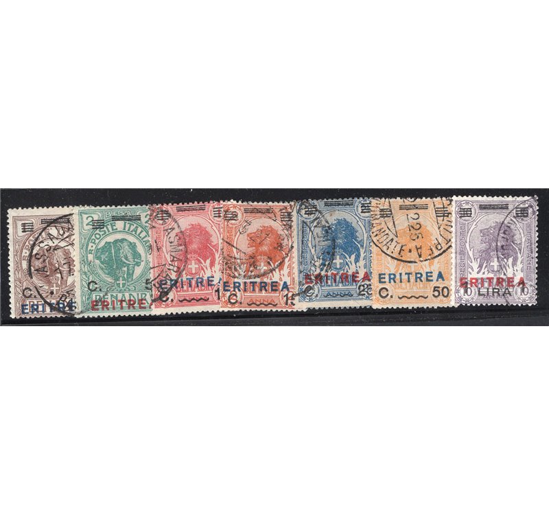 Eritrea 1924 Soprast. serie n° 77/79. Cat. € 35 (U)