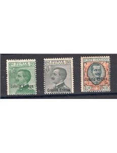 Eritrea 1924 Elefanti e leoni soprast. serie n° 80/86. Cat. € 360 (**)