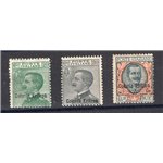 Eritrea 1924 Elefanti e leoni soprast. serie n° 80/86. Cat. € 360 (**)
