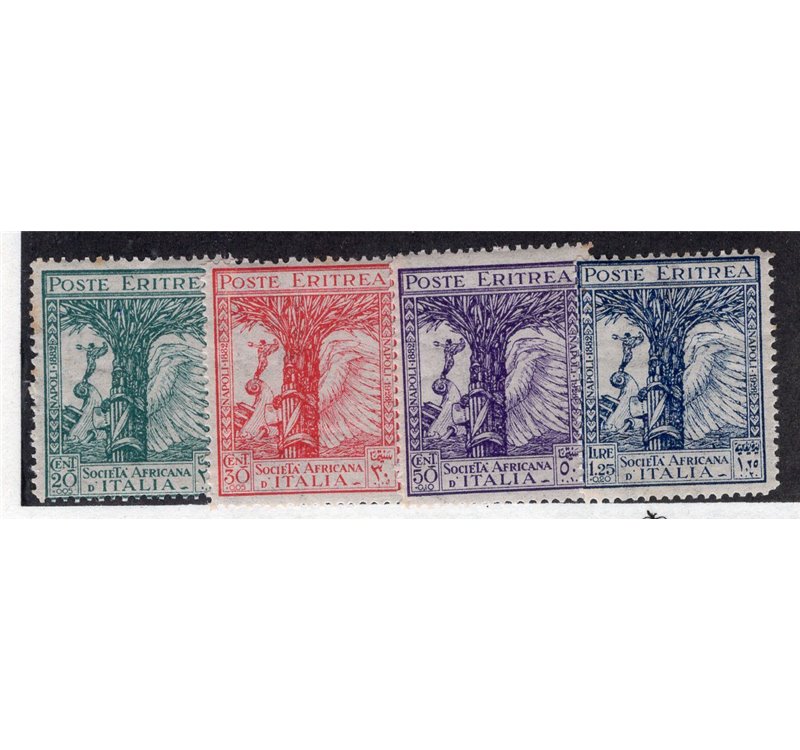 Eritrea 1924 Soprast. serie n° 93/95. Cert.: Biondi. Cat. € 700 (**)
