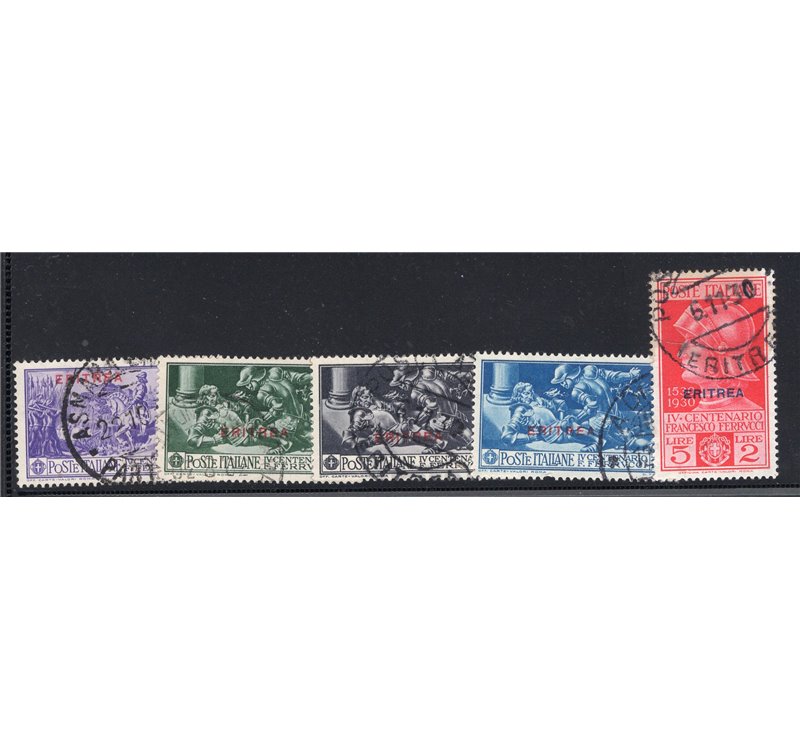 Eritrea 1930 Nozze del principe serie n° 152/54. Cat. € 50 (U)