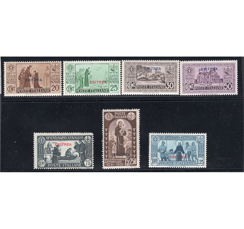 Eritrea 1930 Virgilio serie n° 179/87. Cat. € 75 (**)