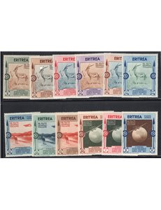 Eritrea 1934 Mostra Coloniale serie n° 220/25 + P.A. 1/6. Cat. € 330 (**)