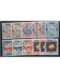Eritrea 1934 Mostra Coloniale serie n° 220/25 + P.A. 1/6. Cat. € 450 (U)