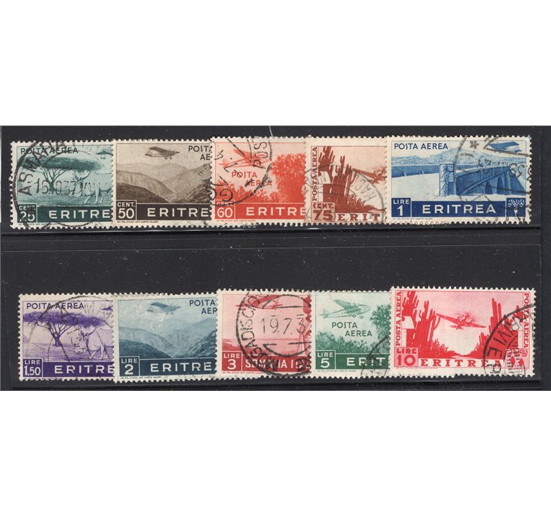 Somalia 1936 P.A. Soggetti africani serie n° 17/26. Cat. € 120 (U)